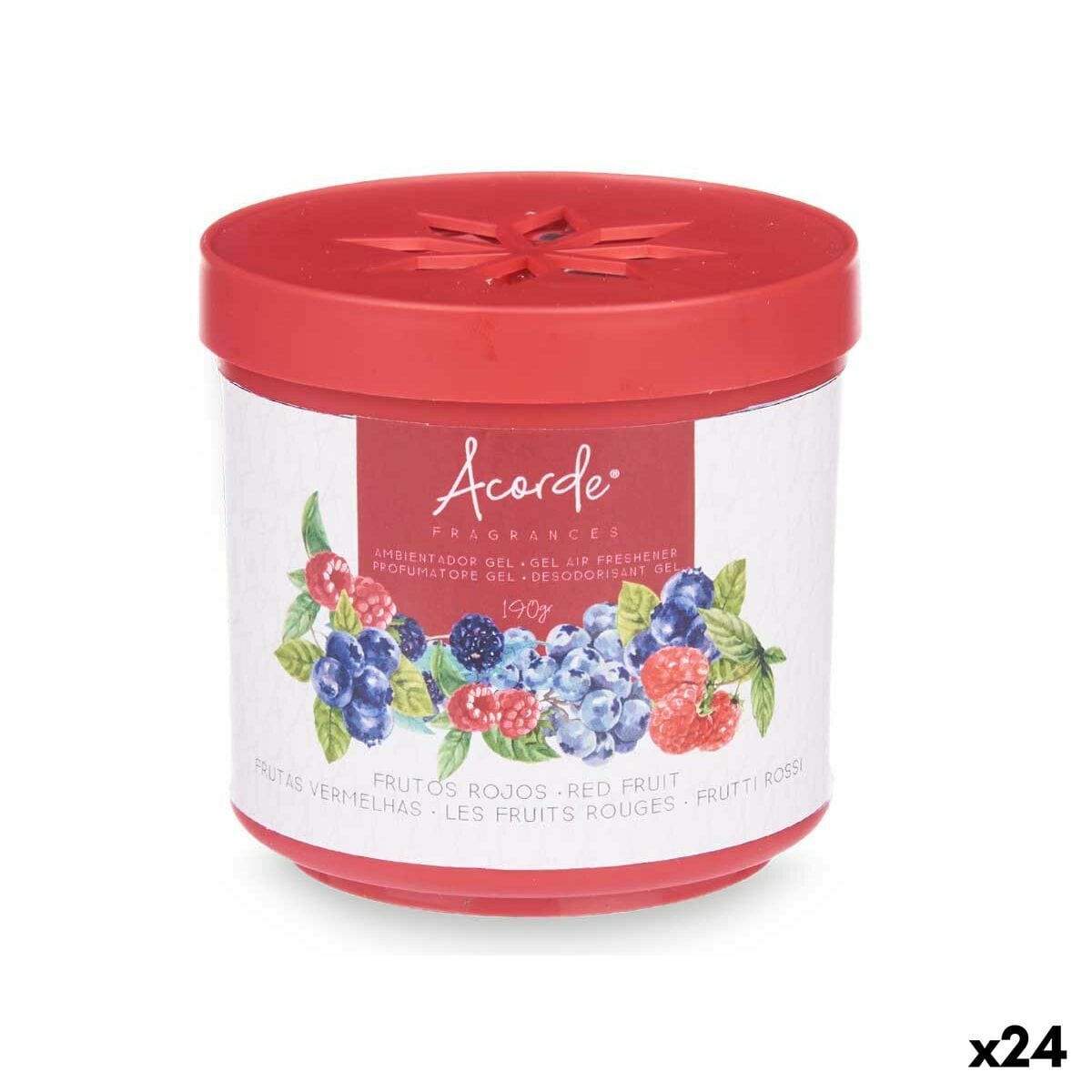 Acorde Haus & Küche, Heimdekoration Lufterfrischer Rote Früchte 190 g (24 Stück)