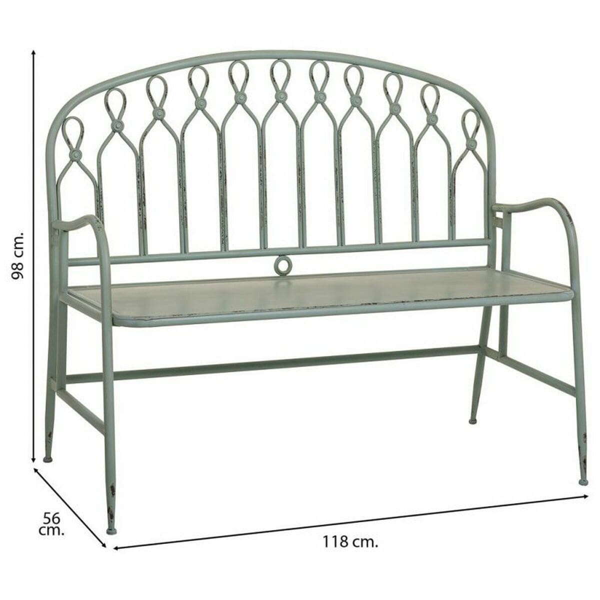 Alexandra House Living Garten, Gartenmöbel und Zubehör Bank Alexandra House Living grün Metall 56 x 98 x 118 cm