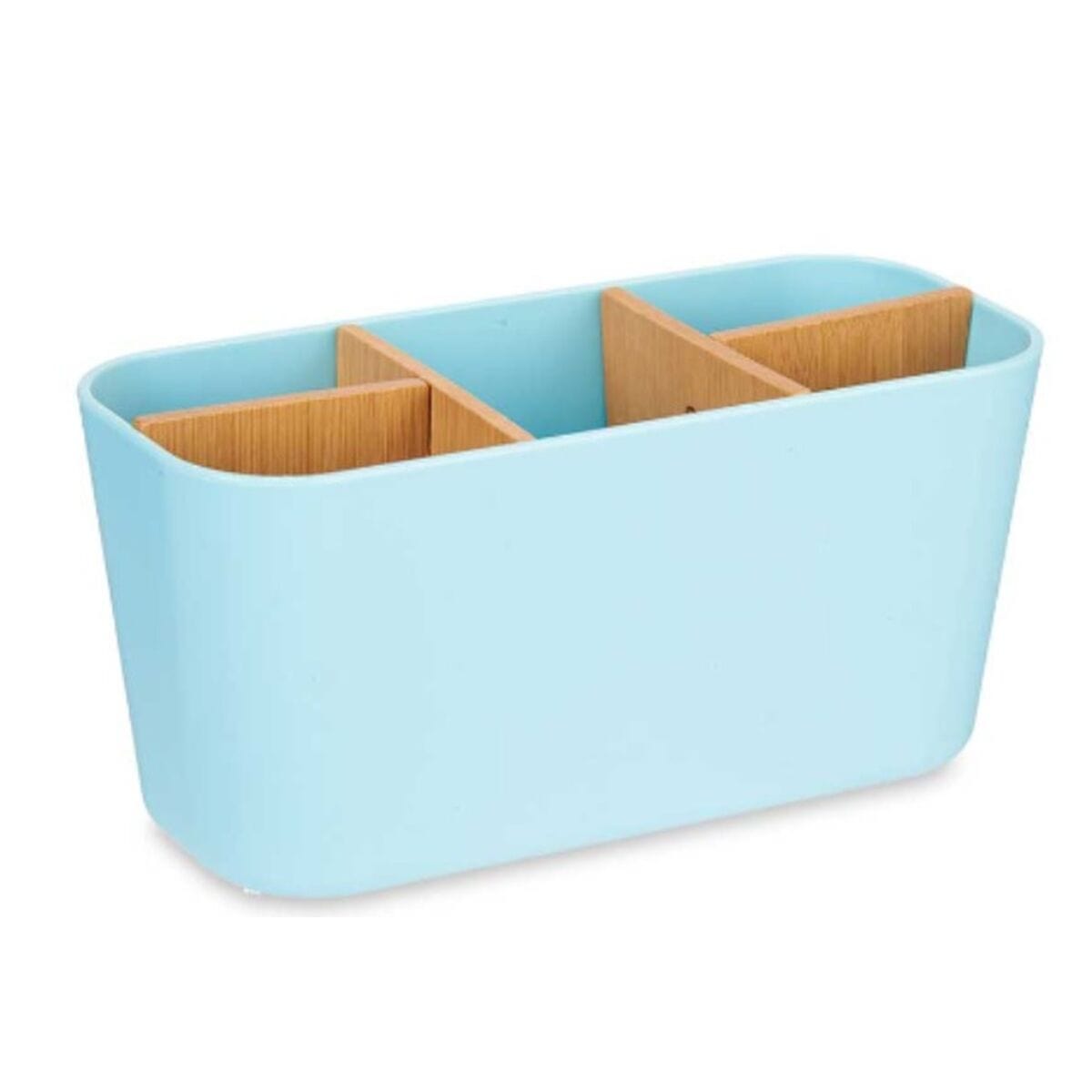 Berilo Haus & Küche, Badezimmer Zahnbürstenhalter Blau Bambus Polypropylen 21 x 10 x 9 cm (6 Stück)