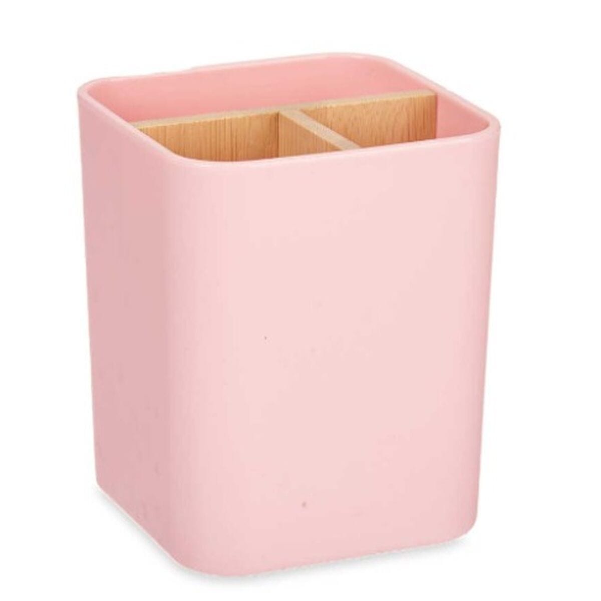 Berilo Haus & Küche, Badezimmer Zahnbürstenhalter Rosa Bambus Polypropylen 9 x 11 x 9 cm (6 Stück)