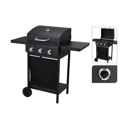 BigBuy BBQ Garten, Grillen und Essen im Freien Gasgrill Vaggan 139 x 56,5 x 106 cm Schwarz