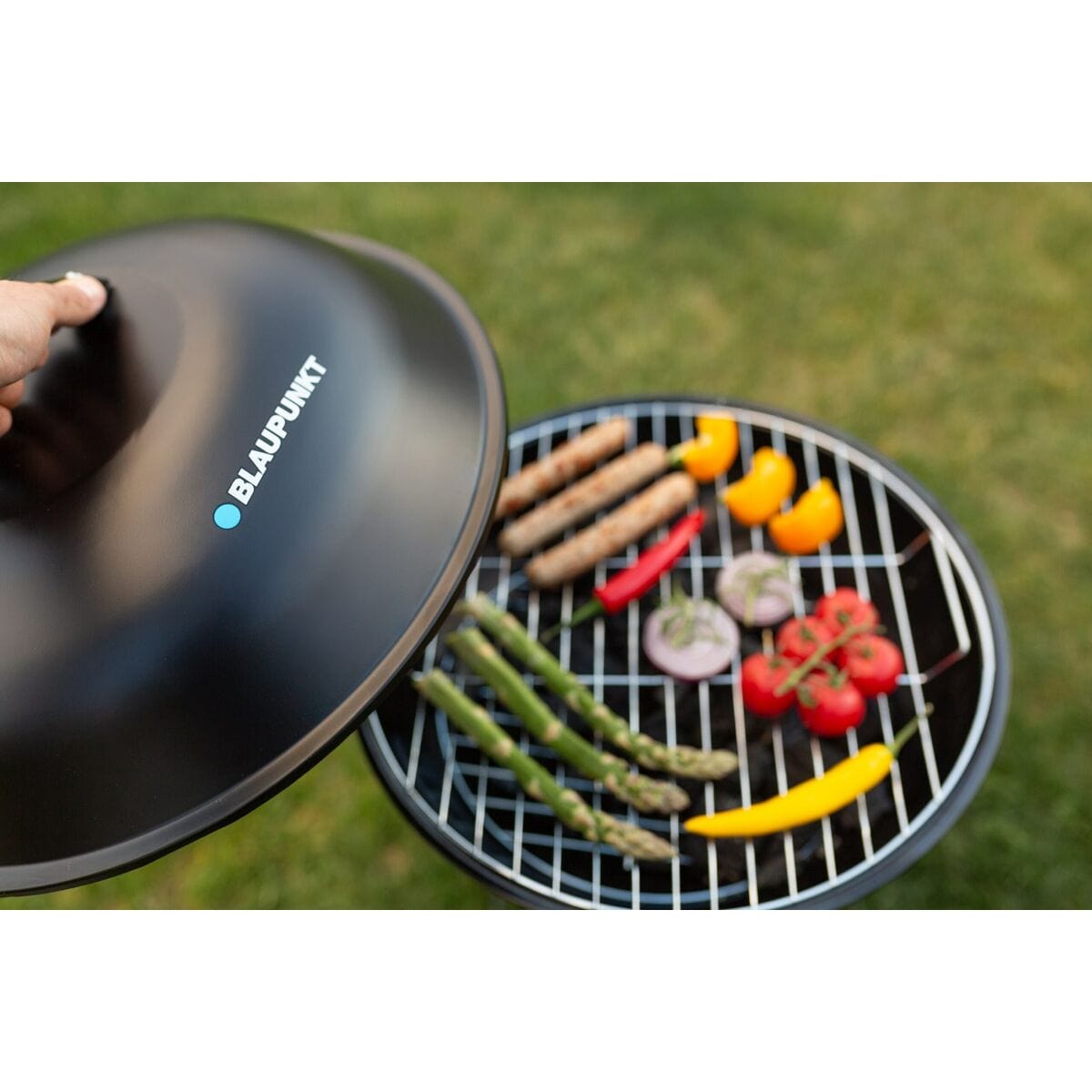 Blaupunkt Garten, Grillen und Essen im Freien Holzkohlegrill mit Rädern Blaupunkt GC401 Schwarz Stahl