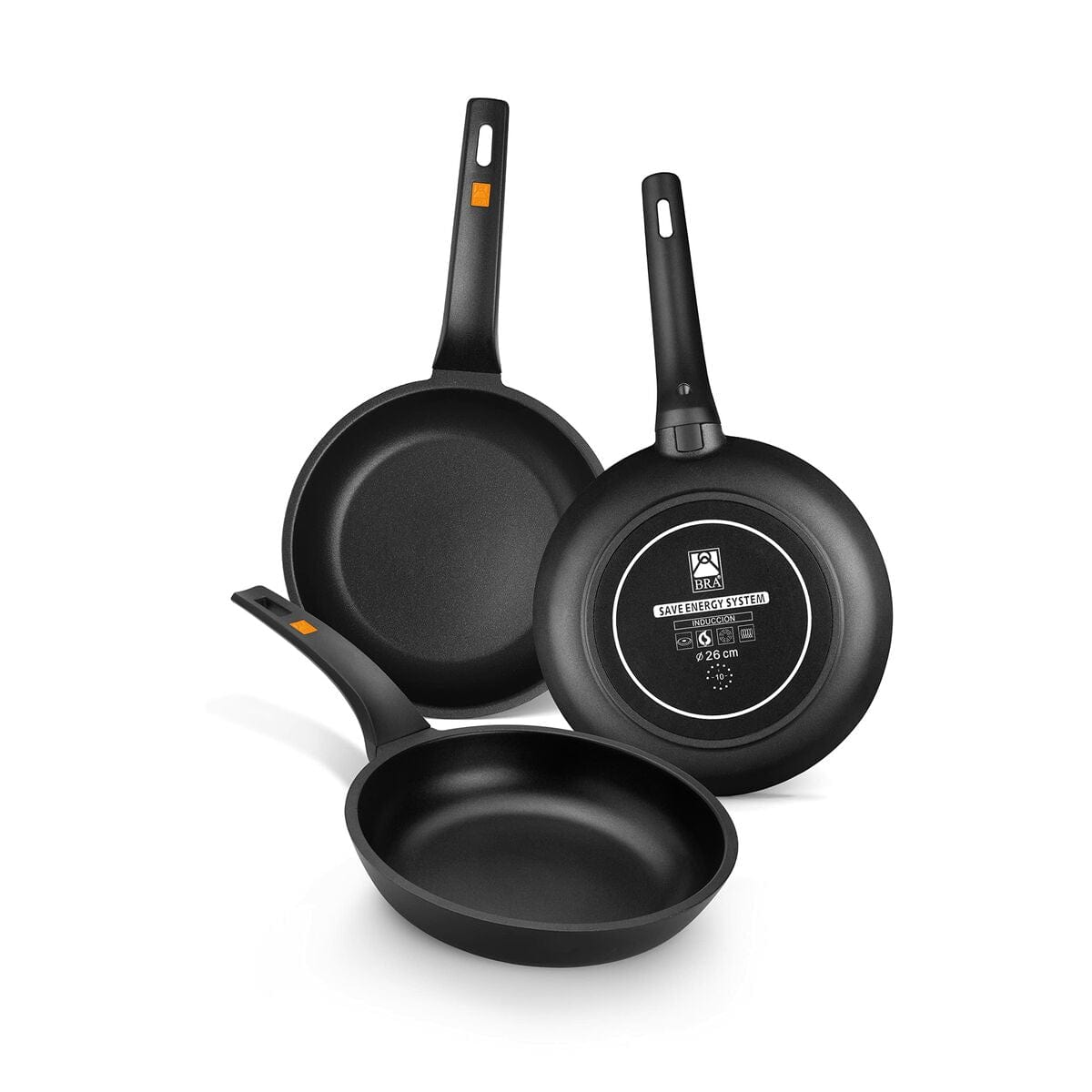 BRA Haus & Küche, Küchengeräte Wok Pfanne BRA Sartén Efficient Schwarz Aluminium Ø 24 cm