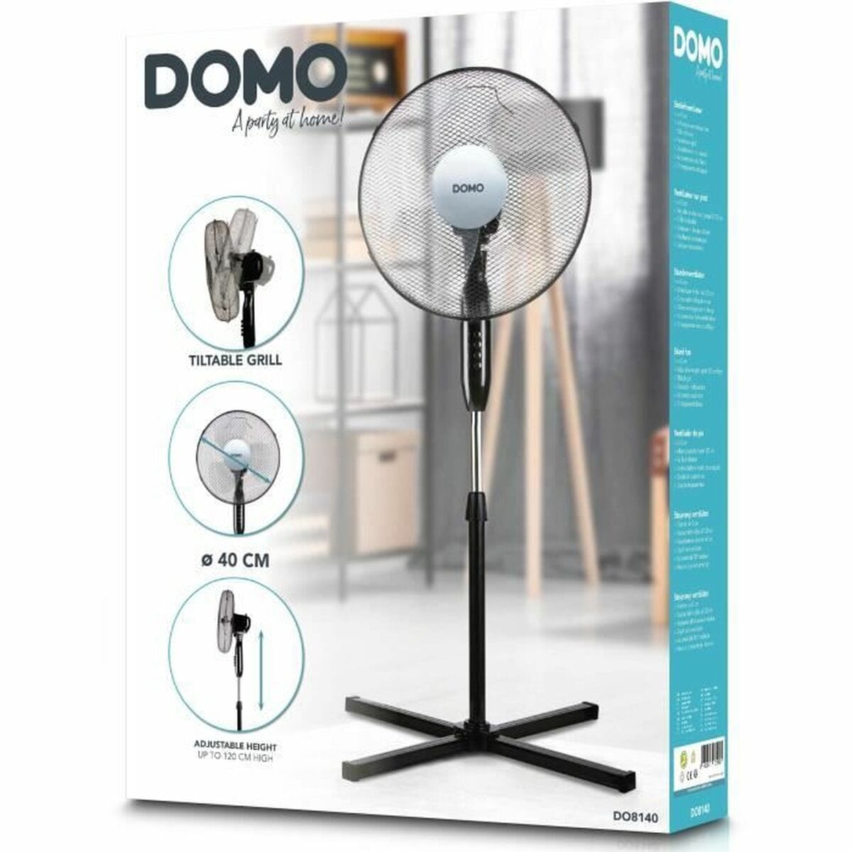 DOMO Haus & Küche, Tragbare Klimageräte Freistehender Ventilator DOMO Do8140 Schwarz 40 W