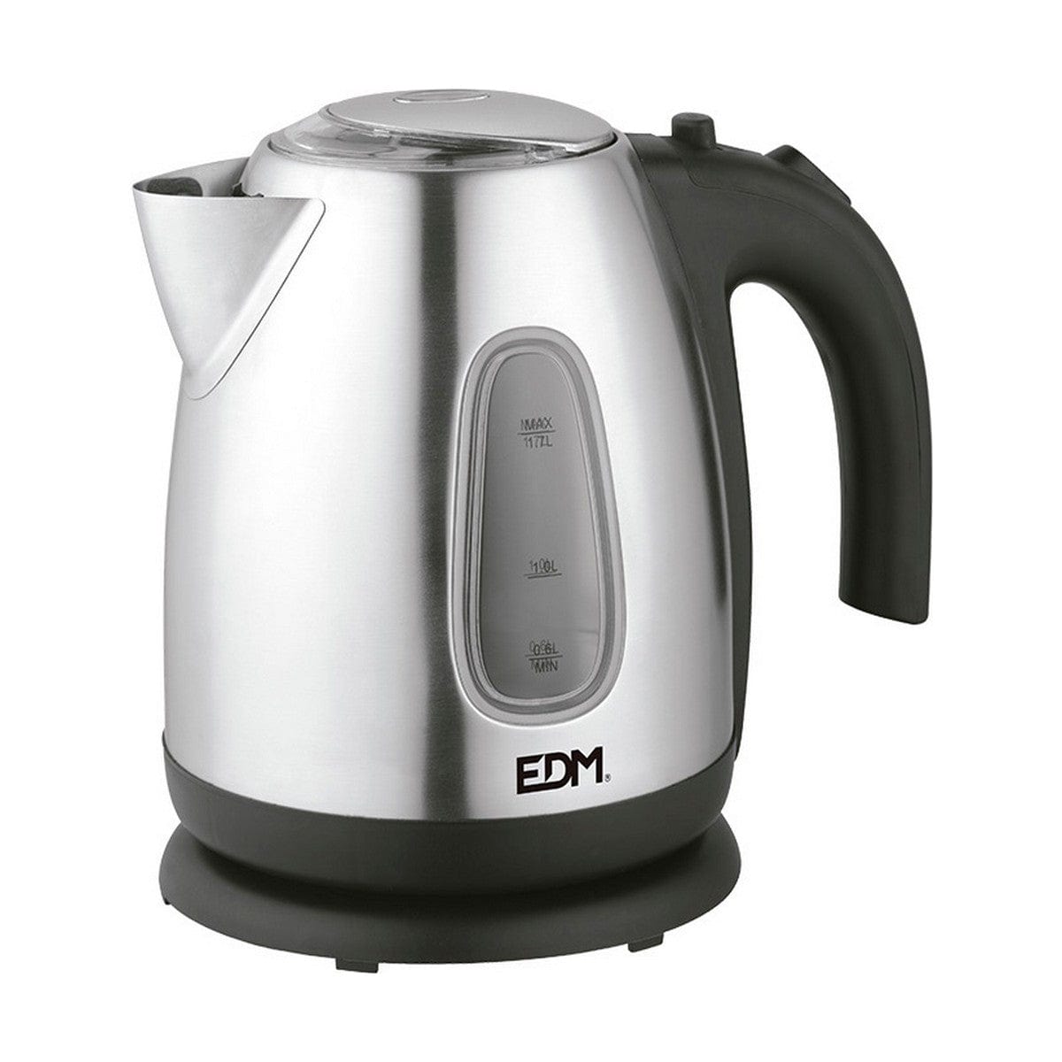 EDM Product Haus & Küche, Kleine Haushaltsgeräte Wasserkocher EDM 07656 Kettle Schwarz Edelstahl 2200 W 1,7 L