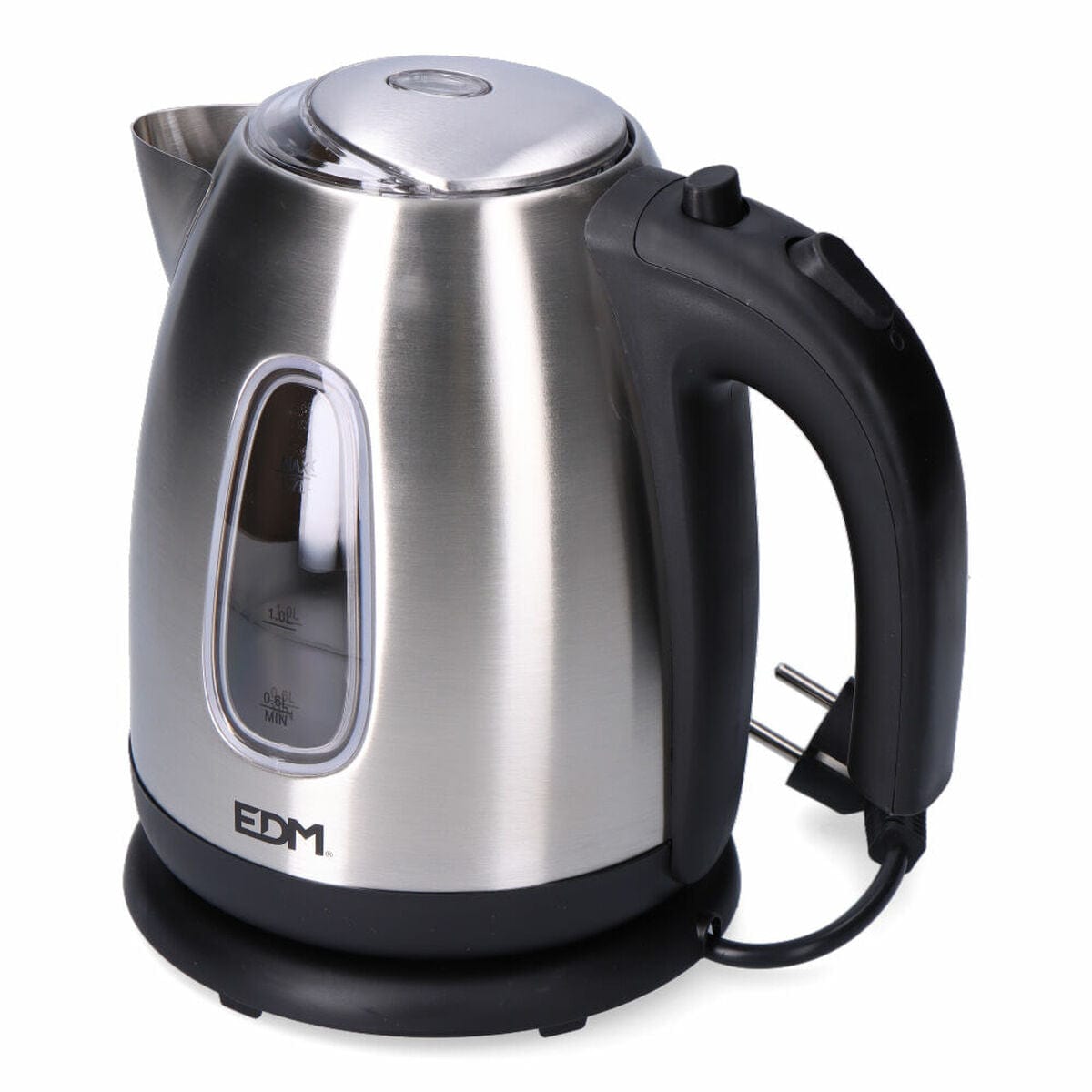 EDM Product Haus & Küche, Kleine Haushaltsgeräte Wasserkocher EDM 07656 Kettle Schwarz Edelstahl 2200 W 1,7 L