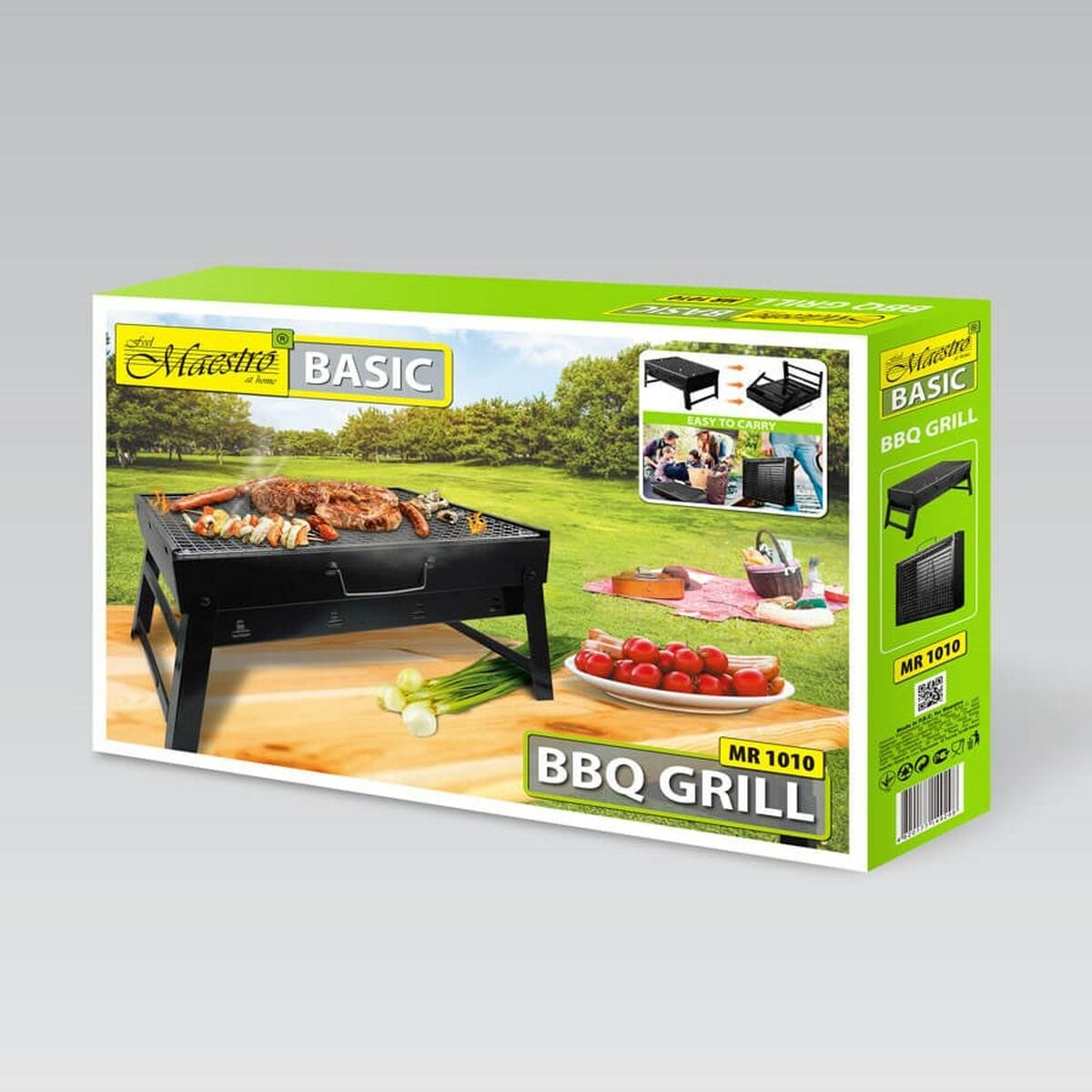 Feel Maestro Garten, Grillen und Essen im Freien Holzkohlegrill mit Rädern Feel Maestro MR-1010 Schwarz Metall