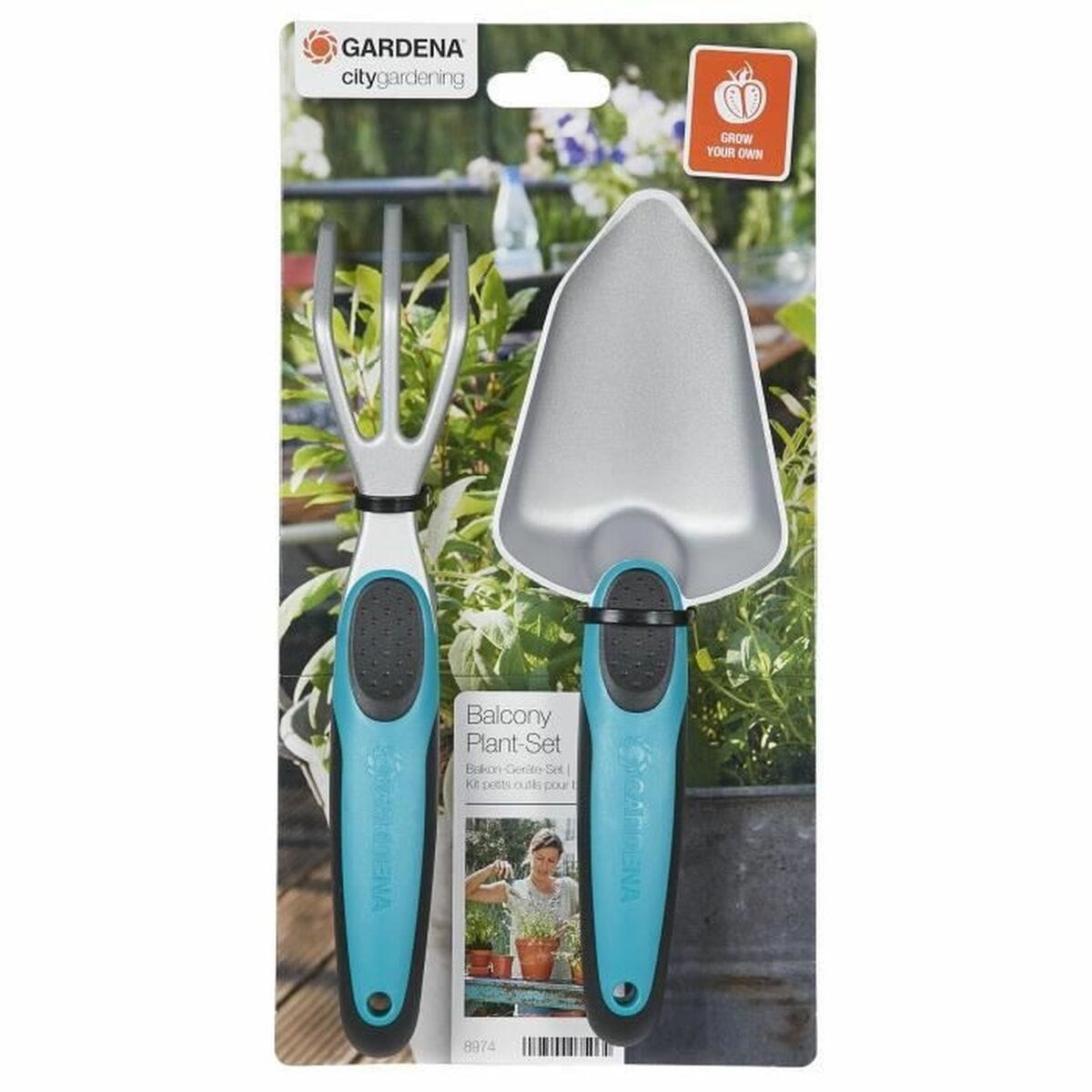 Gardena Garten, Landschaftsbau Werkzeugsatz für den Garten Gardena G8974-20 Balkon 2 Stücke Aluminium