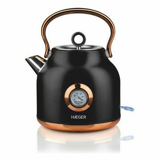 Haeger Haus & Küche, Kleine Haushaltsgeräte Wasserkocher mit Elektrischer Teekanne Haeger EK-22B.024A Schwarz Edelstahl 2200 W 1,7 L