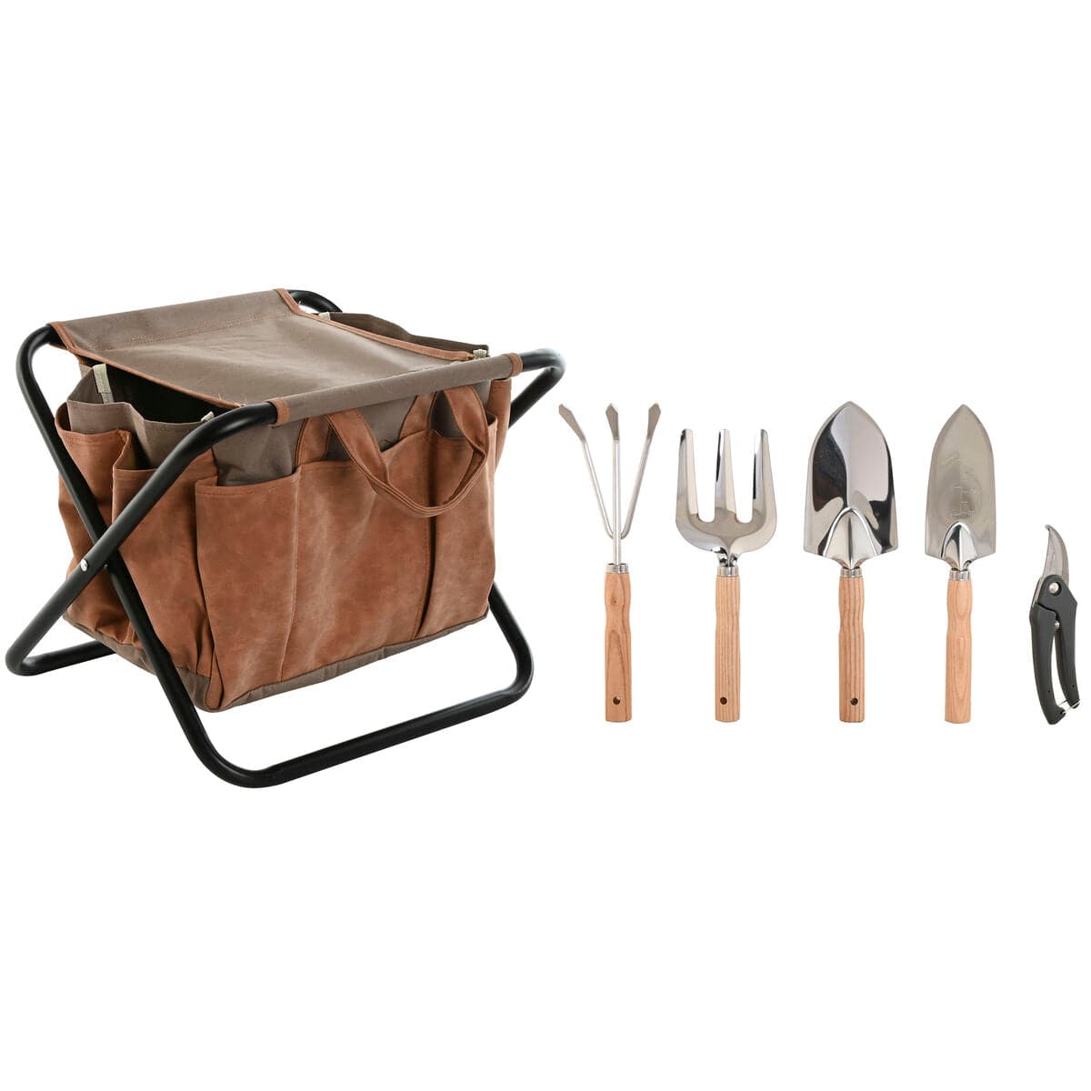 Home ESPRIT Garten, Landschaftsbau Werkzeugsatz für den Garten Home ESPRIT 7 Stücke Braun 40 x 28 x 35 cm