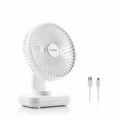 InnovaGoods Haus & Küche, Tragbare Klimageräte Wiederaufladbarer Schreibtischventilator Fanrec InnovaGoods Ø5,4'' 3600 mAh / 13,3 W