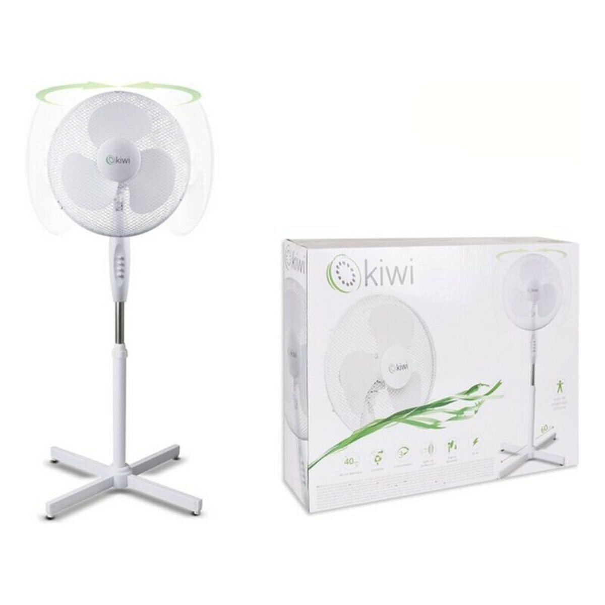 Kiwi Haus & Küche, Tragbare Klimageräte Freistehender Ventilator Kiwi Weiß 45 W (Ø 40 cm)