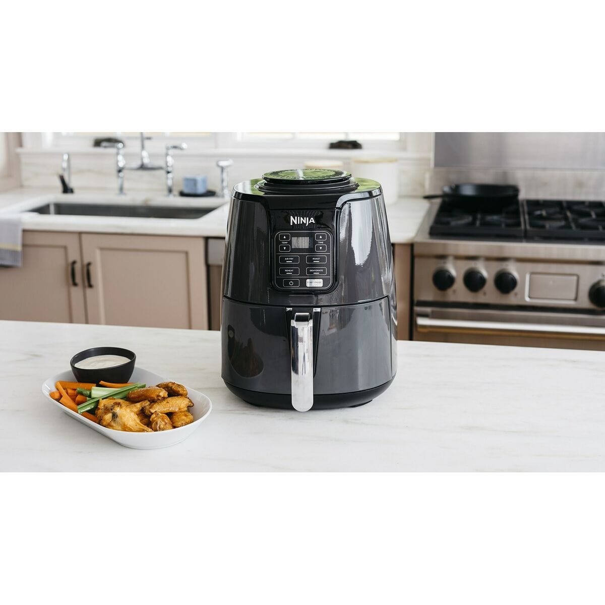 NINJA Haus & Küche, Kleine Haushaltsgeräte Heißluftfritteuse NINJA AF100 Schwarz 1500 W 3,8 L