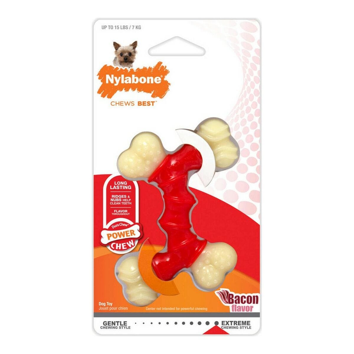 Nylabone Haustier-Produkte, Hunde Beißring für Hunde Nylabone Extreme Chew Double Bacon M Thermoplastischer Kunststoff