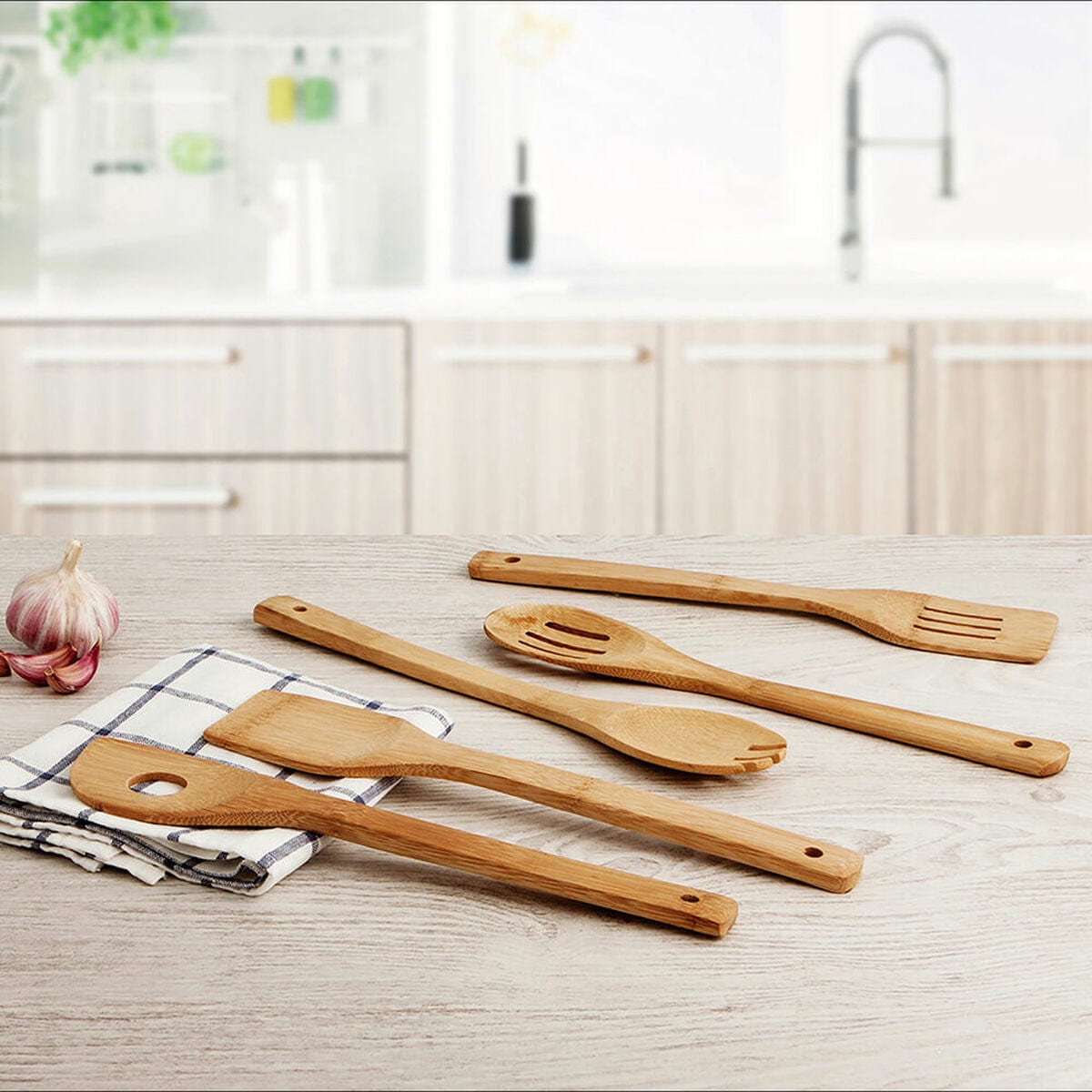 Quid Haus & Küche, Besteck, Geschirr und Glaswaren Teller Quid Renova Bamboo Braun Holz Ø 30 cm (12 Stück)