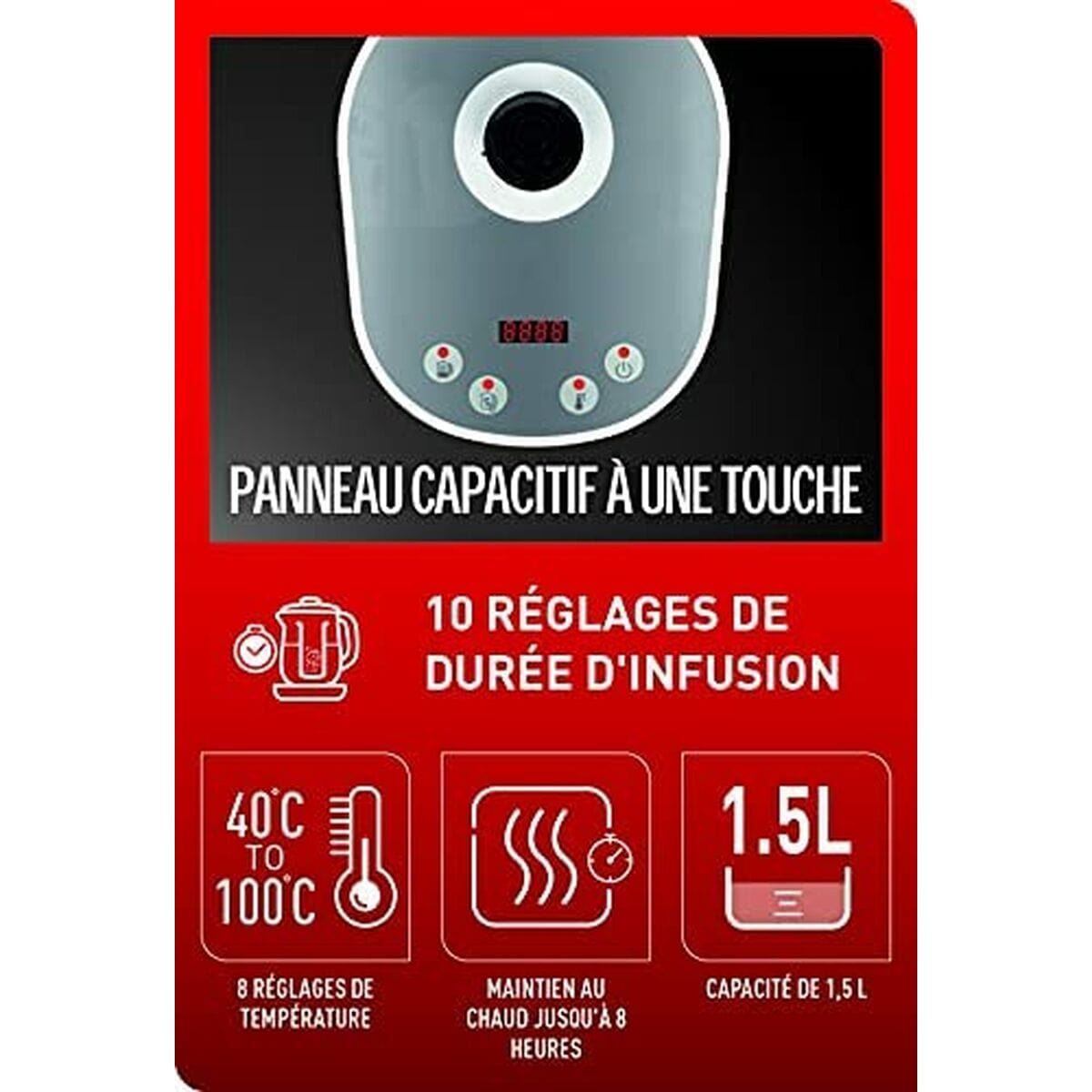 Tefal Haus & Küche, Kleine Haushaltsgeräte Wasserkocher mit Elektrischer Teekanne Tefal BJ551B10 Weiß/Grau Edelstahl 1,5 L