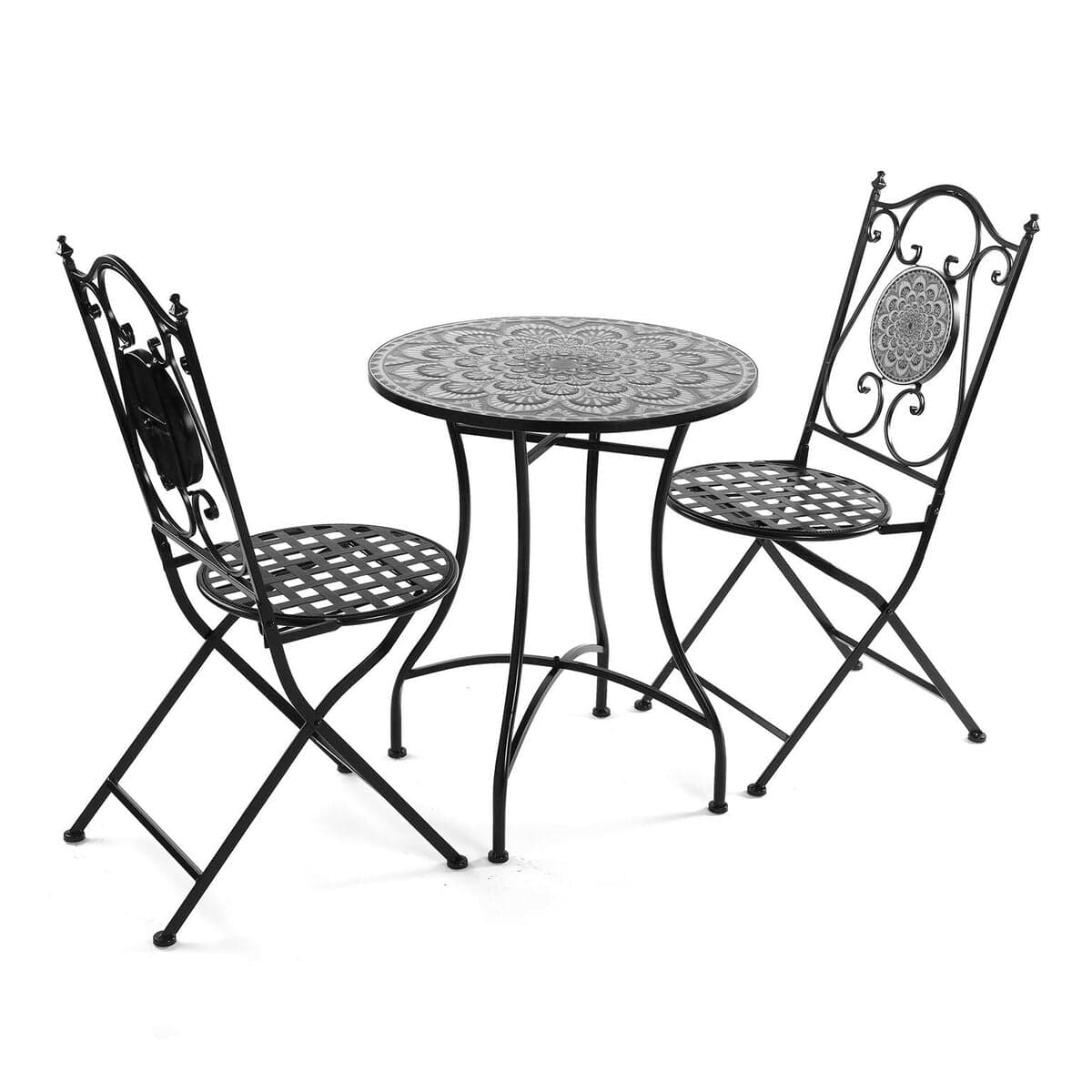 Versa Garten, Gartenmöbel und Zubehör Tisch-Set mit 2 Stühlen Versa Java 60 x 71 x 60 cm