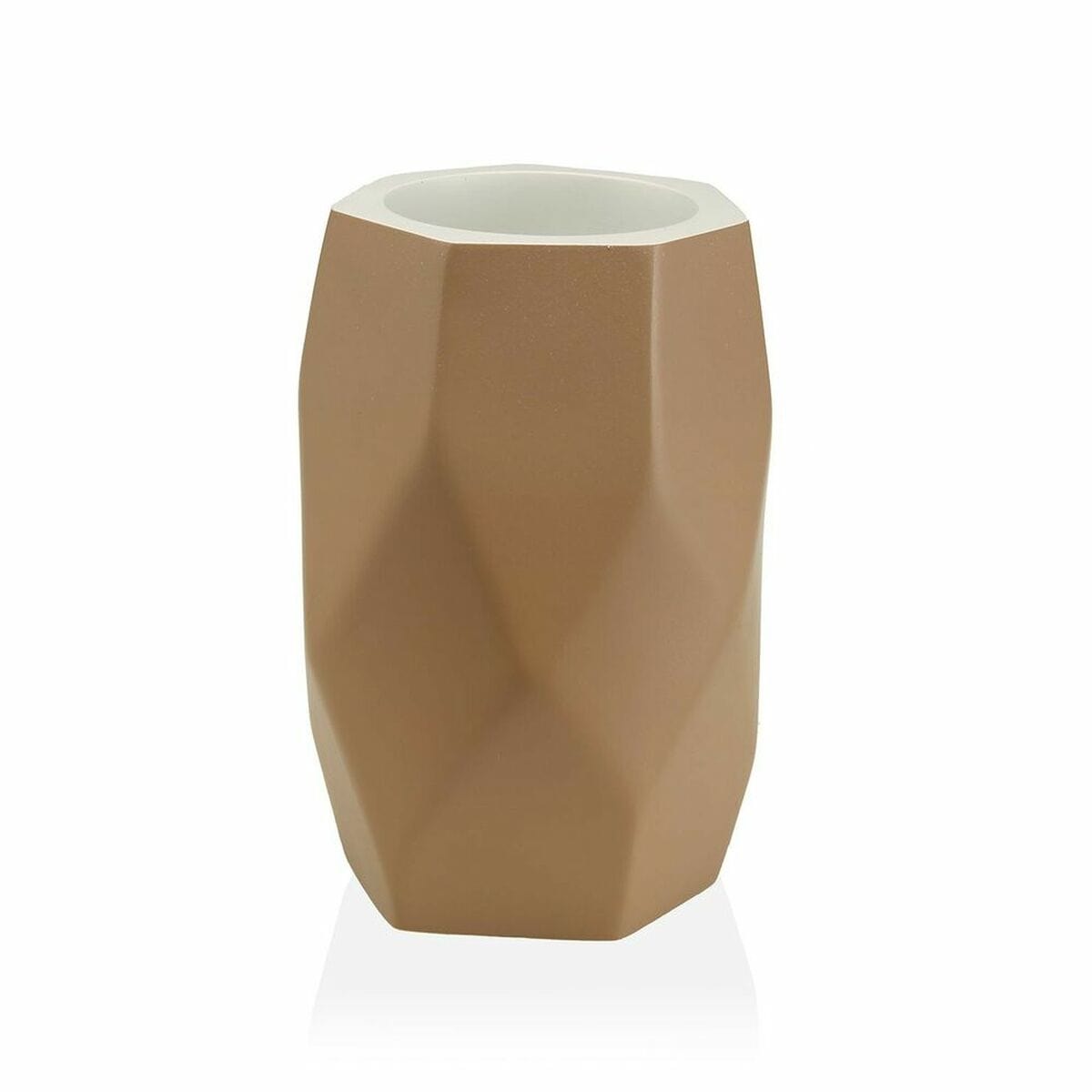 Versa Haus & Küche, Badezimmer Zahnbürstenhalter Versa Amanda Beige Harz (8,4 x 11 x 8,4 cm)