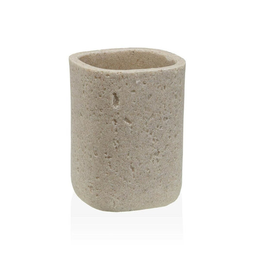 Versa Haus & Küche, Badezimmer Zahnbürstenhalter Versa Beige Harz 8 x 10,5 x 8 cm