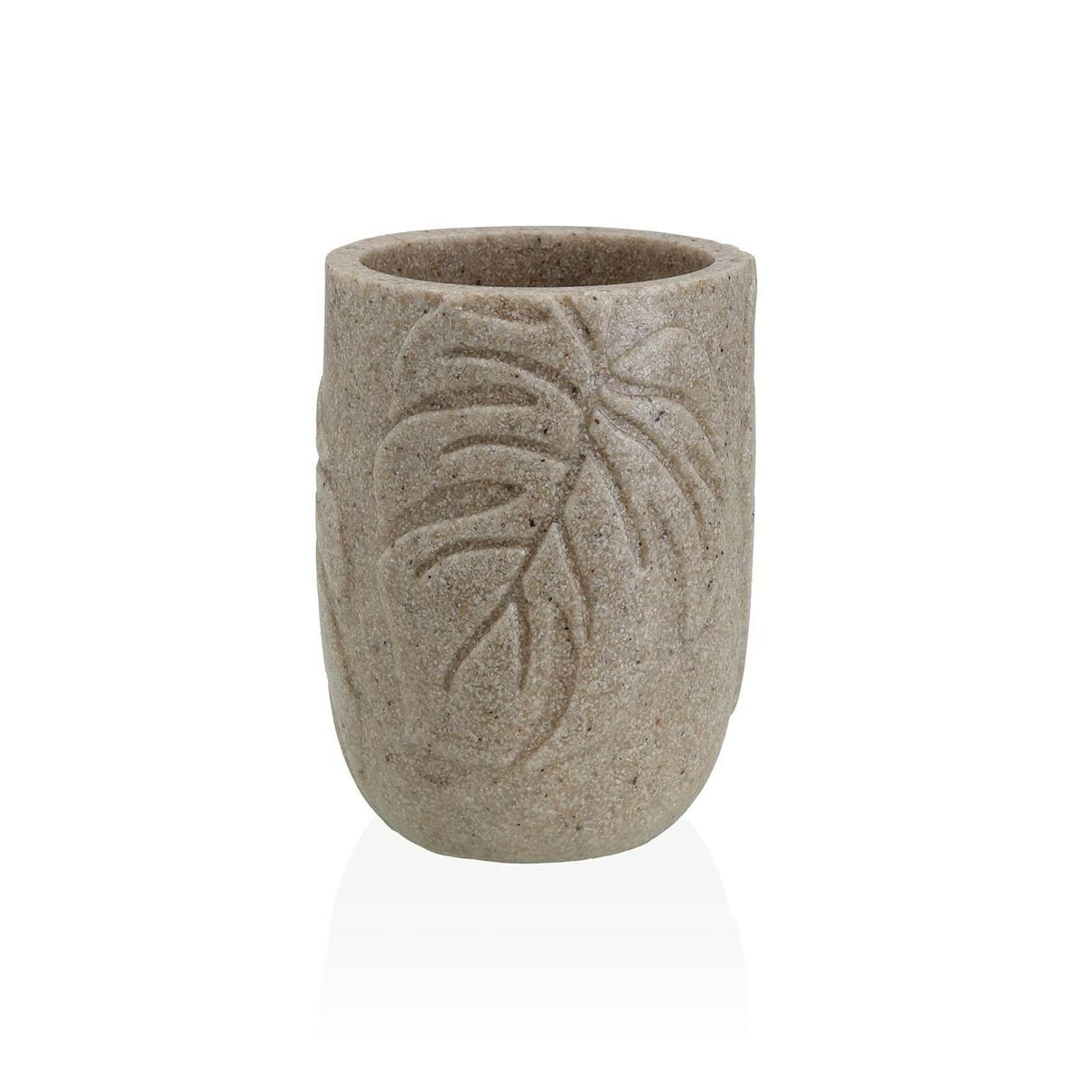 Versa Haus & Küche, Badezimmer Zahnbürstenhalter Versa Palm Creme Harz 7 x 9 x 7 cm