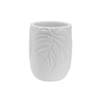 Versa Haus & Küche, Badezimmer Zahnbürstenhalter Versa Palm Weiß Harz 7 x 9 x 7 cm