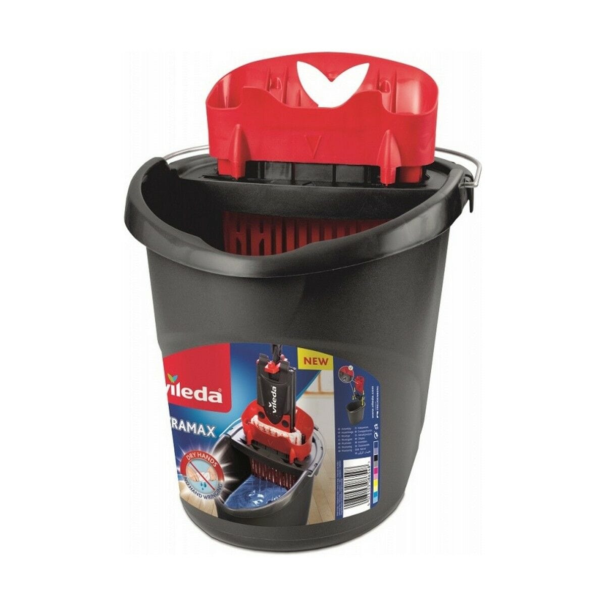 Vileda Haus & Küche, Hauspflege und Reinigung Wischmopp mit Doppeleimer Vileda Ultramax Mop Set Schwarz Rot Mikrofasern