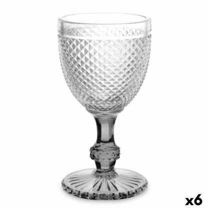 Vivalto Haus & Küche, Besteck, Geschirr und Glaswaren Weinglas Diamant Durchsichtig Anthrazit Glas 330 ml (6 Stück)