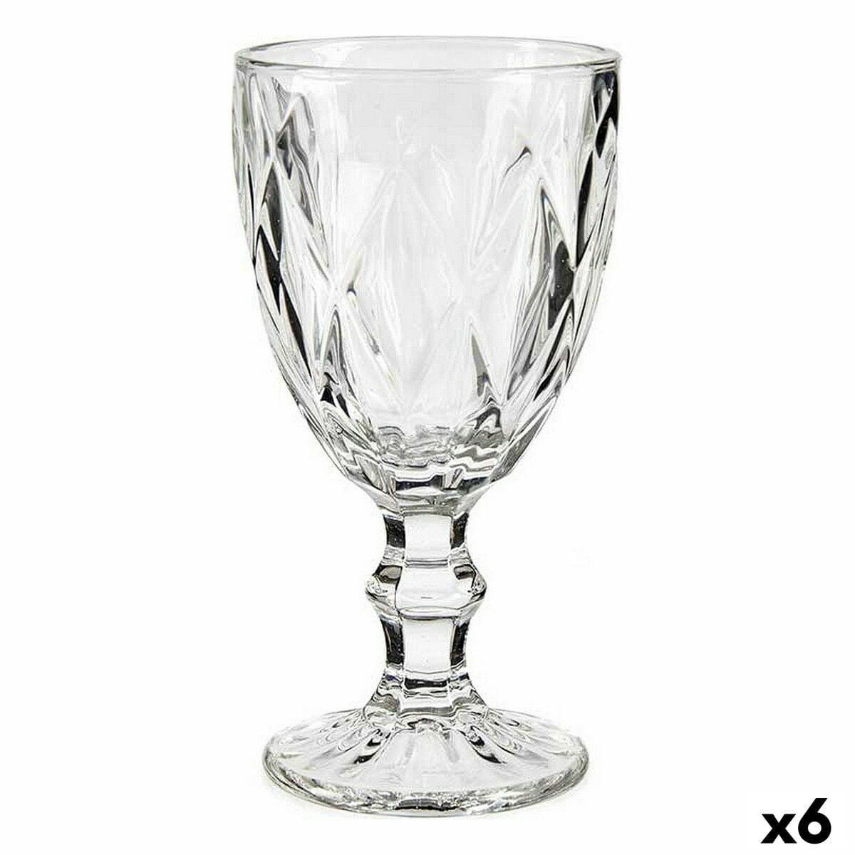 Vivalto Haus & Küche, Besteck, Geschirr und Glaswaren Weinglas Diamant Durchsichtig Glas 330 ml (6 Stück)